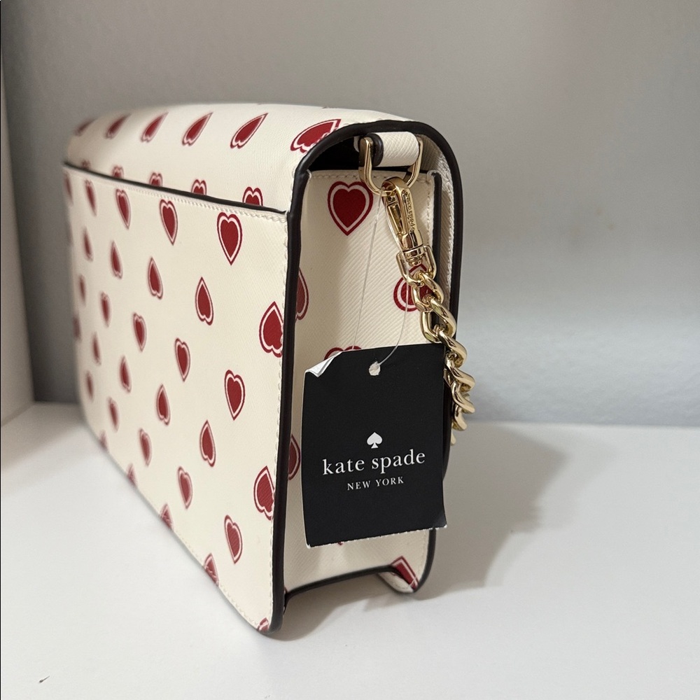 Kate Spade Cream and Red Heart Crossbody Bag - Picture 5 of 12